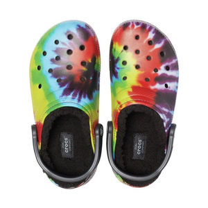 COPY - Crocs Women's Classic Tie-Dye Lined Clog - Multi/Black  Size 10